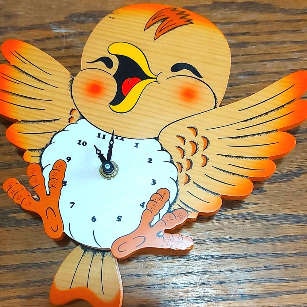 Vintage Bartolucci bird wood clock